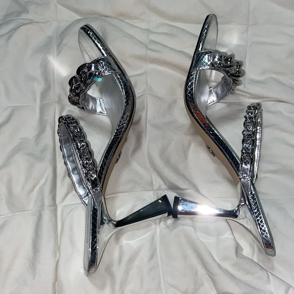 New MICHAEL KORS Clara Embellished Leather Sandals